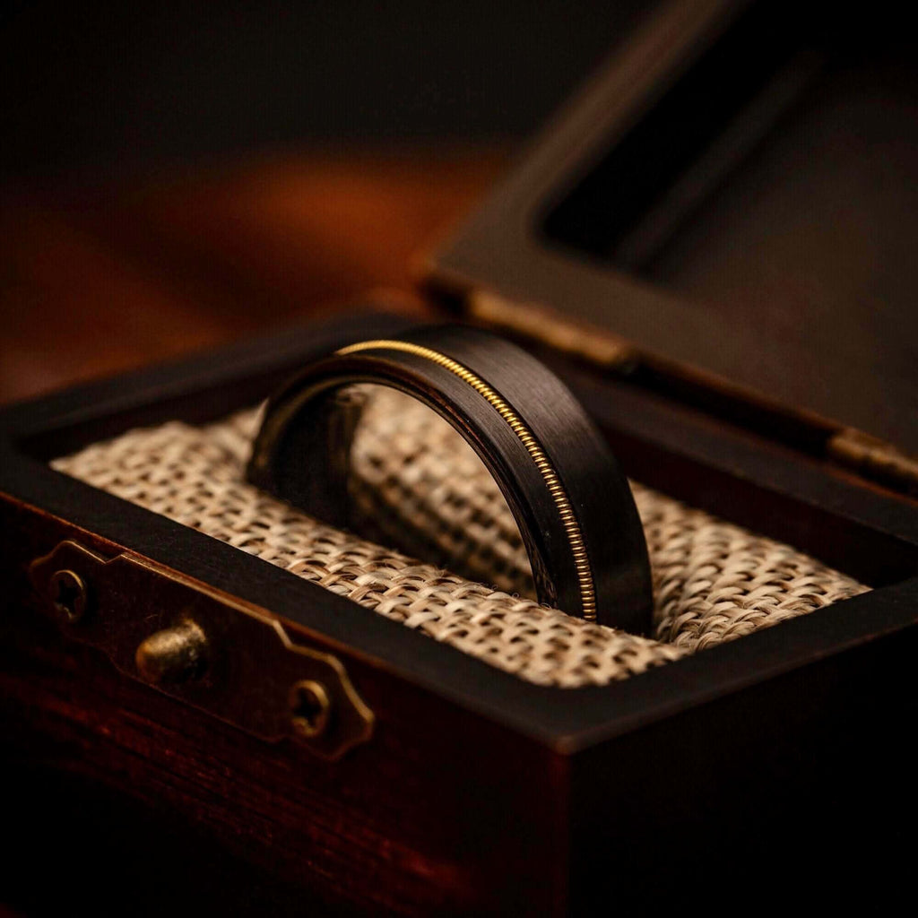 Black Tungsten Guitar Strig Ring