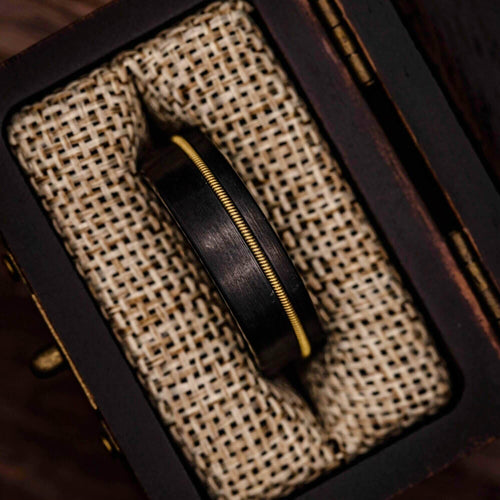 Black Tungsten Guitar Strig Ring