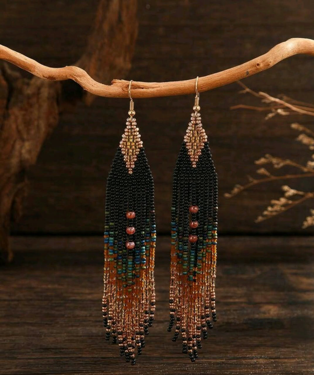 Glass bead Dangly Earrings