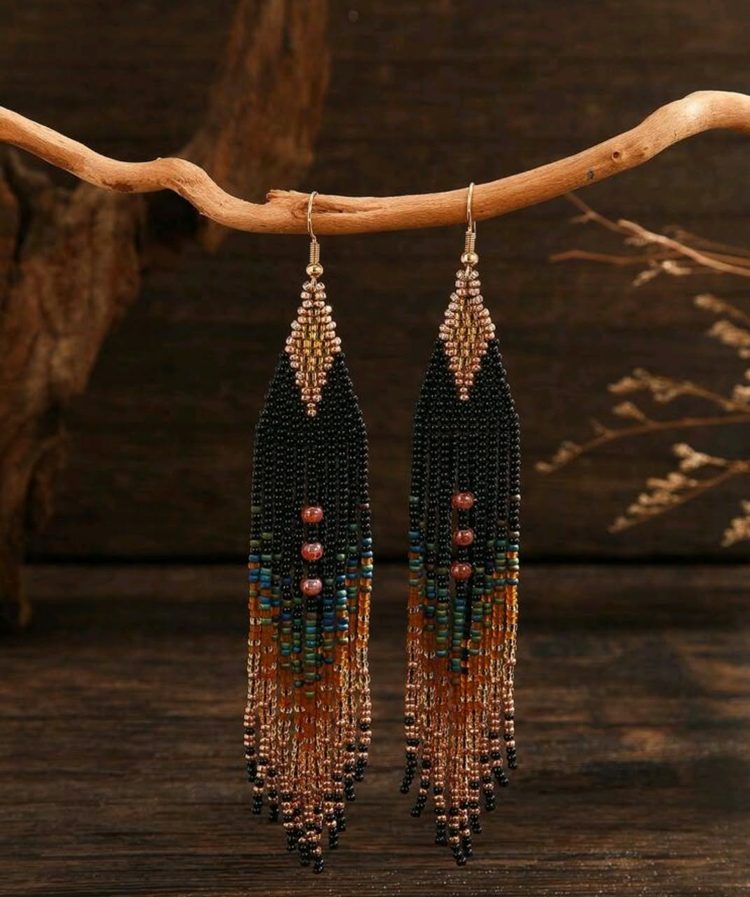Glass bead Dangly Earrings