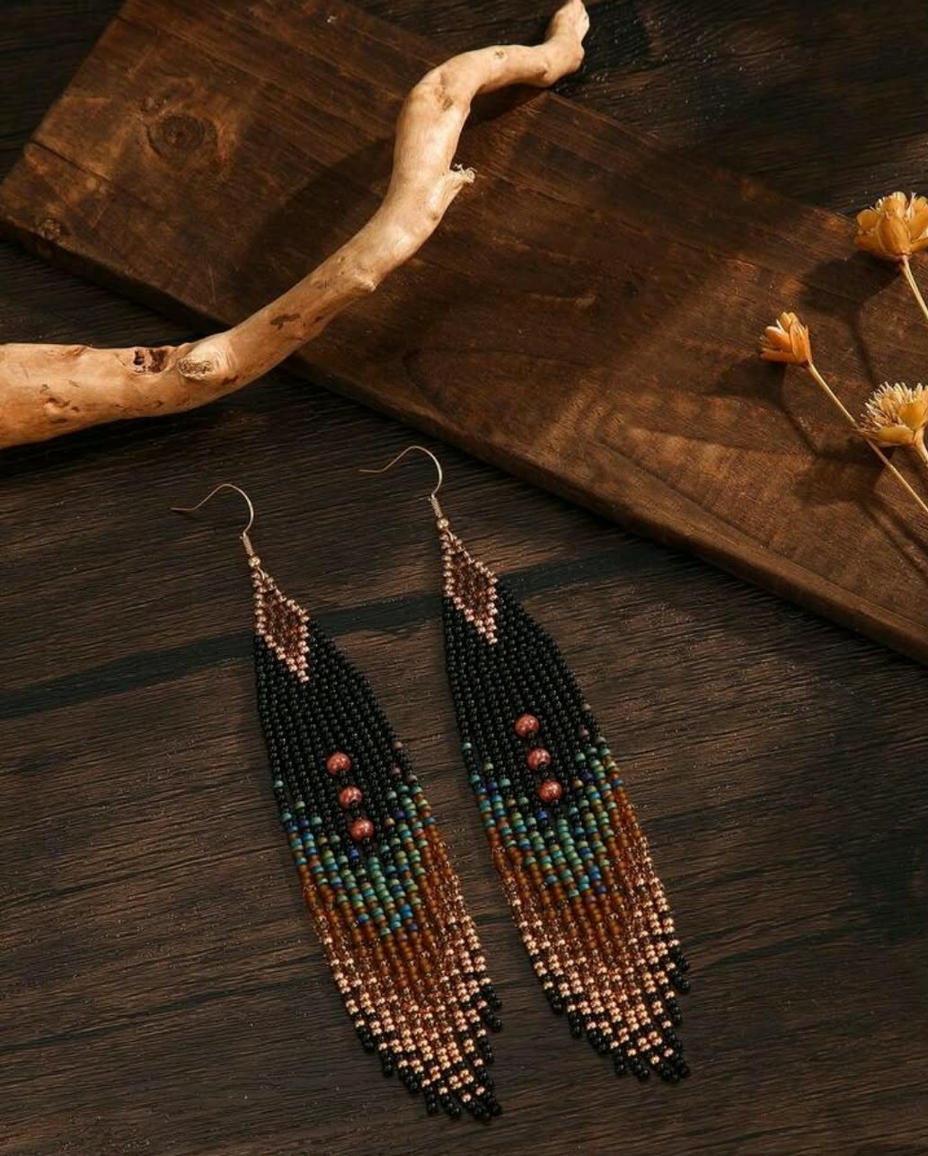 Glass bead Dangly Earrings